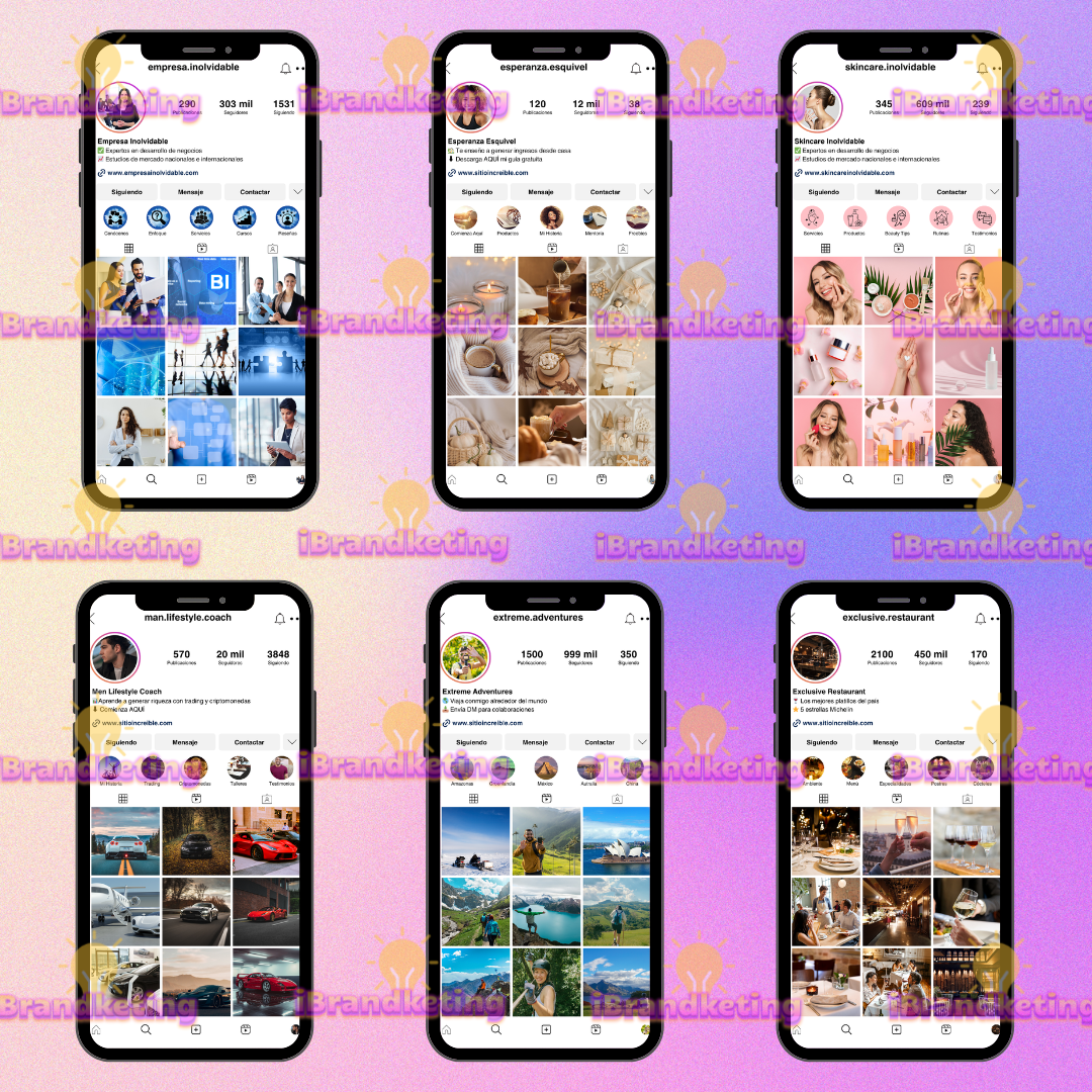 Diseño de feed de instagram profesional, perfil aesthetic, feed instagram estético, agencia marketin